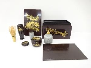 漆塗り蒔絵　住吉　茶箱